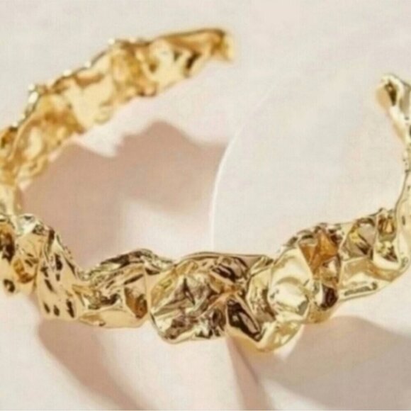 Amber Sceats Emery Cuff Bracelet – 24k Gold Plated Adjustable Made in Italy NWT - Picture 2 of 16